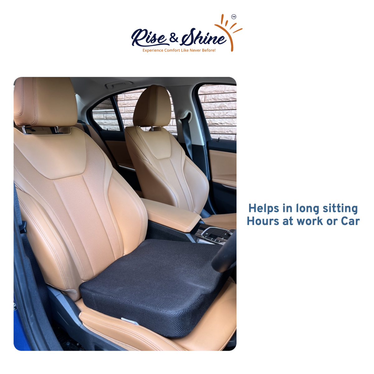 HR Foam Coccyx Tailbone Seat Cushion – Firm (16.5×16.5″) - RiseAndShine